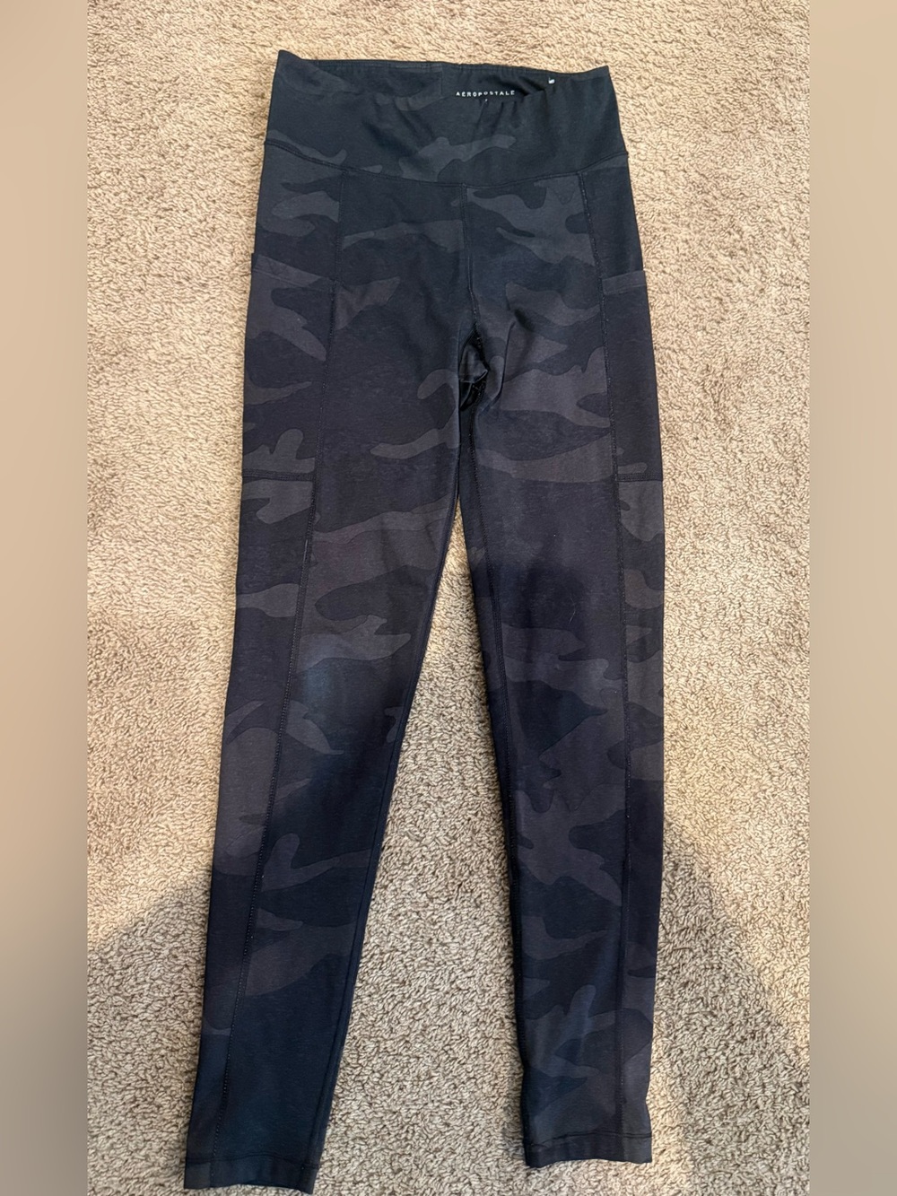 Aeropostale Black Camouflage High-Rise Leggings